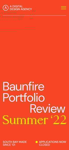 Baunfire Portfolio Review Mobile Preview