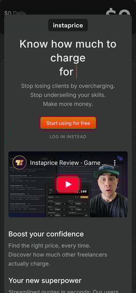 instaprice Mobile Preview