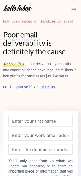 HelloInbox Mobile Preview