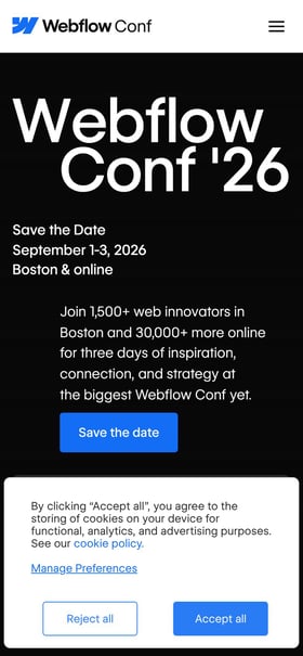 Webflow Conf 2022 Mobile Preview