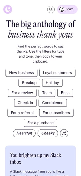 Thank You note generator Mobile Preview