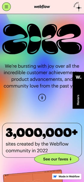 Webflow in 2022 Mobile Preview