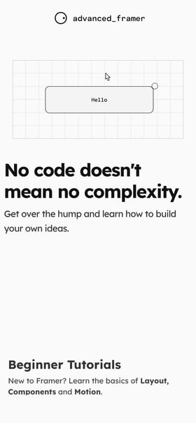 Advanced Framer Course Mobile Preview