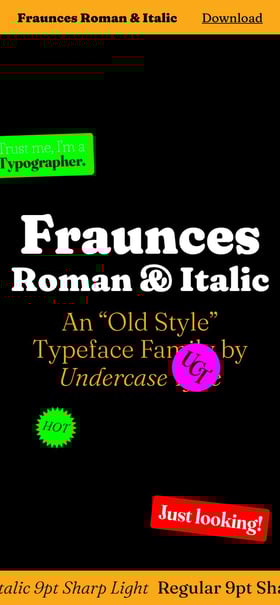 Fraunces by Undercase Type Mobile Preview