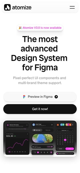 Atomize Design System Mobile Preview