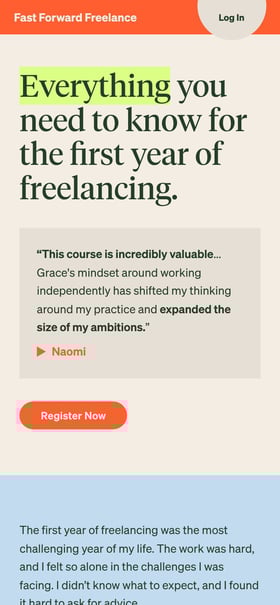 Fast Forward Freelance Mobile Preview