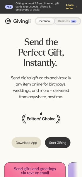 Givingli Mobile Preview