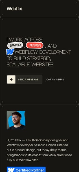 Webflix Studio Mobile Preview