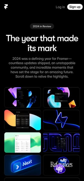 Framer: 2023 Year in Review Mobile Preview