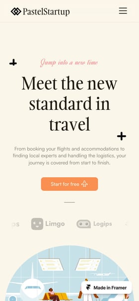 PastelStartup Mobile Preview