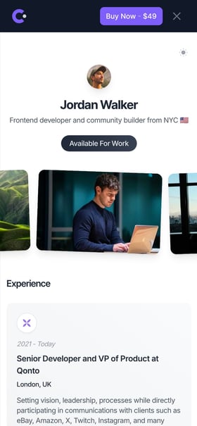 DevFolio Mobile Preview