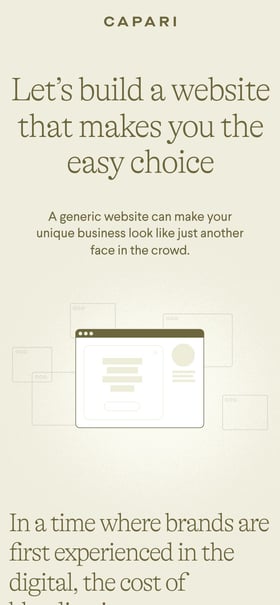 Capari Websites Mobile Preview