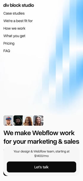 Div Block Studio Mobile Preview