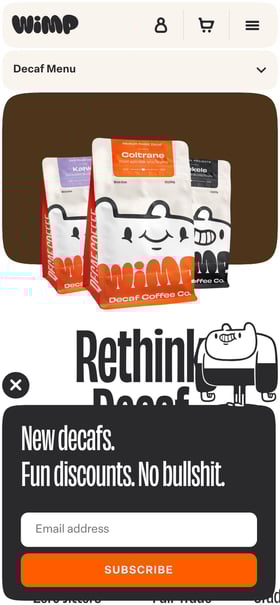 Wimp Decaf Coffee Co Mobile Preview