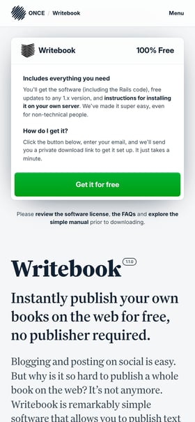 Writebook Mobile Preview