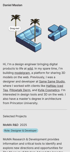 Daniel Maslan Mobile Preview