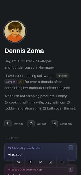 Dennis Zoma Mobile Preview