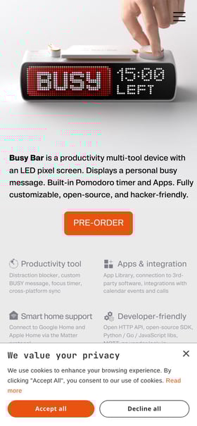 Busy Bar Mobile Preview
