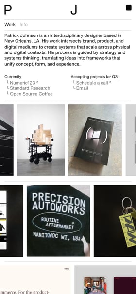 Patrick Johnson Mobile Preview