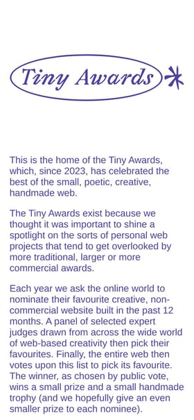Tiny Awards Mobile Preview
