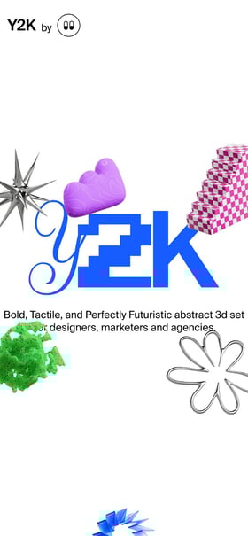 Y2K Abstract 3D Illustrations Mobile Preview