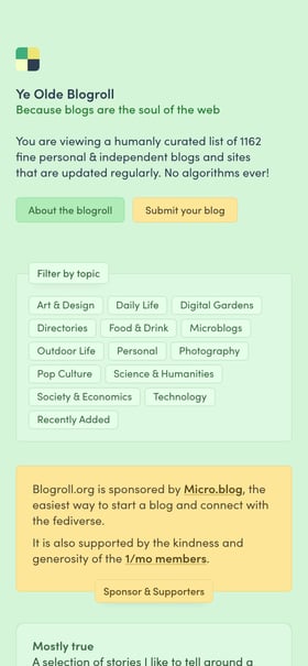 Ye Olde Blogroll Mobile Preview