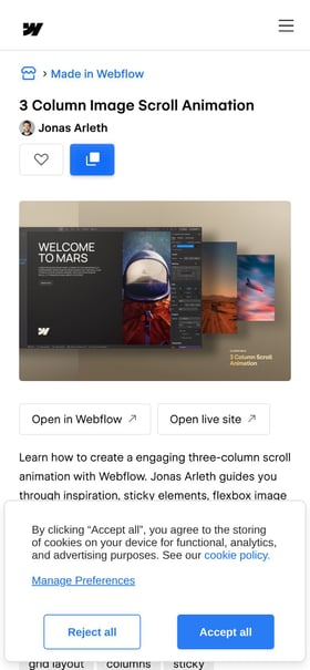 3 Column Image Scroll Mobile Preview