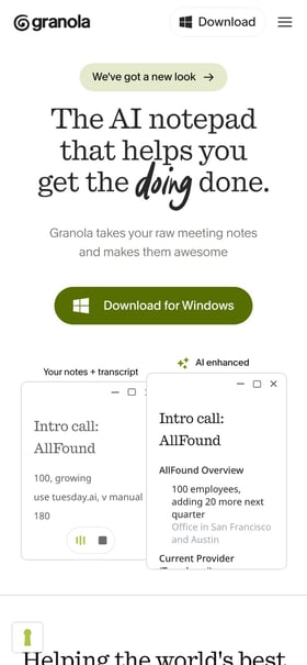 Granola Mobile Preview