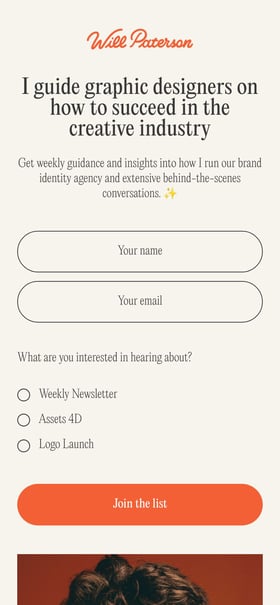 Will Paterson Newsletter Mobile Preview