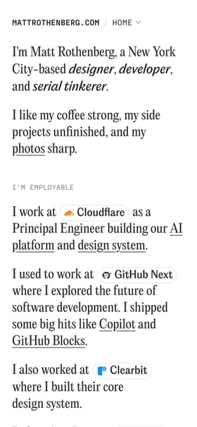 Matt Rothenberg Mobile Preview