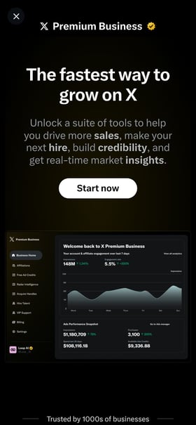 X Organizations Mobile Preview