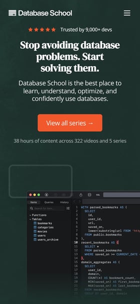 Database School Mobile Preview