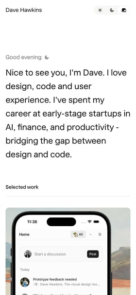 Dave Hawkins Mobile Preview
