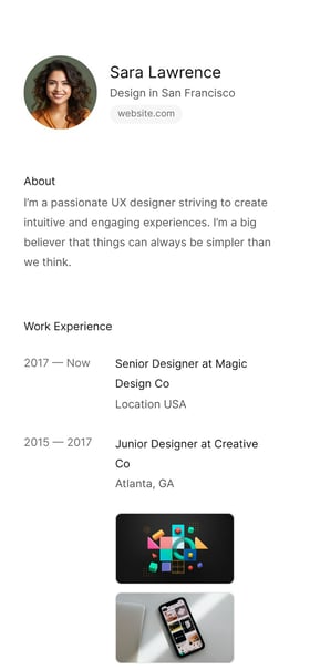 Read.cv Mobile Preview