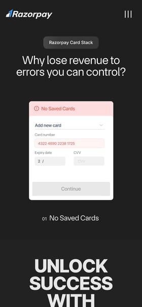 Razorpay Card Stack Mobile Preview