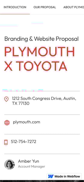 Plymouth Proposal Mobile Preview