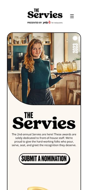 The Servies Awards Mobile Preview