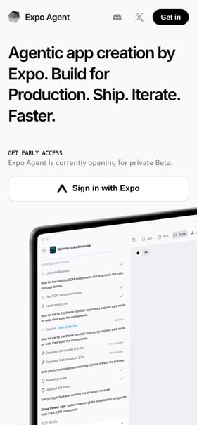 Expo Agent Mobile Preview