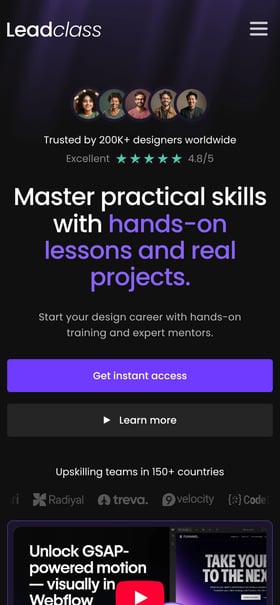 Leadclass Mobile Preview