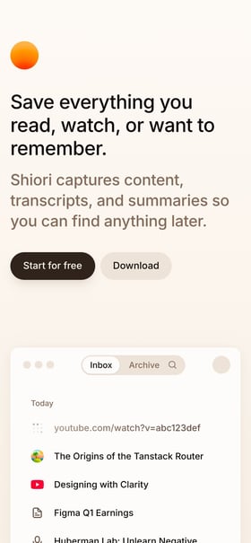 Shiori Mobile Preview