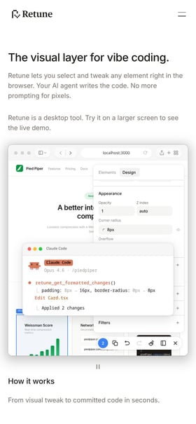 Retune Mobile Preview