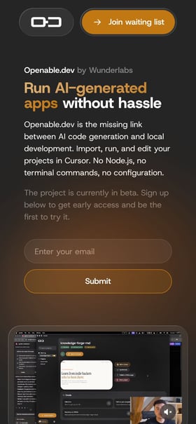 Openable Mobile Preview