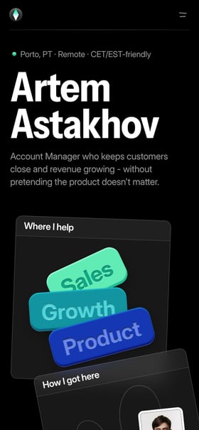 Artem Astakhov Mobile Preview