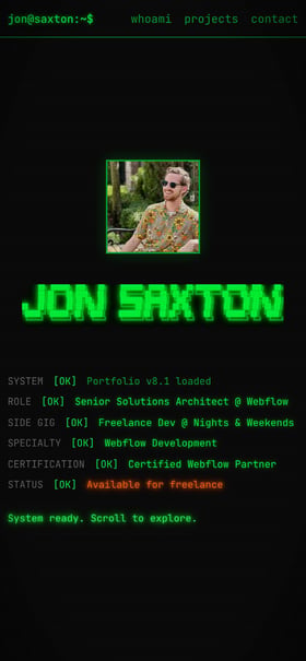 Jon Saxton Mobile Preview