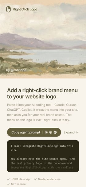 Right-Click Logo Mobile Preview