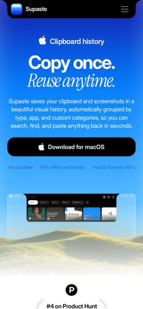 Supaste Mobile Preview