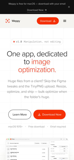 Weppy Mobile Preview