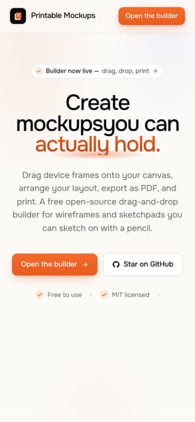 Printable Mockups Mobile Preview