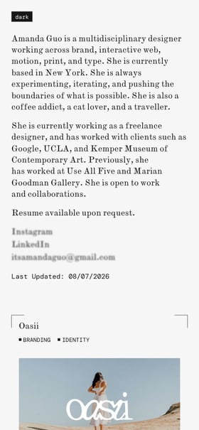 Amanda Guo Design Mobile Preview