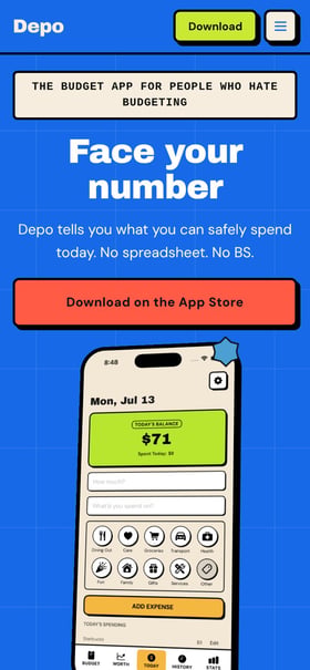 Depo Budget App Mobile Preview